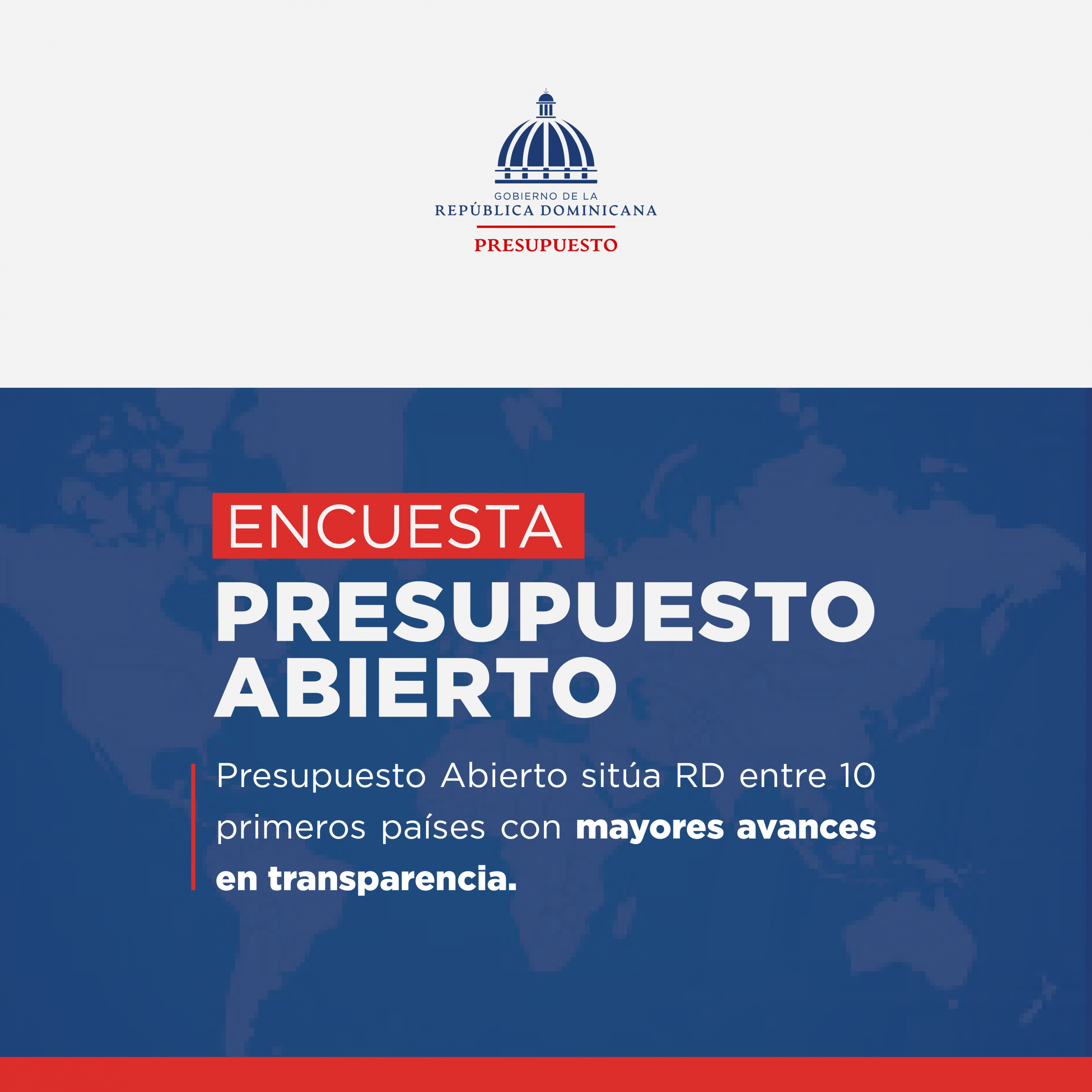 Encuesta de Presupuesto Abierto sitúa RD entre 10 primeros países con mayores avances en transparencia